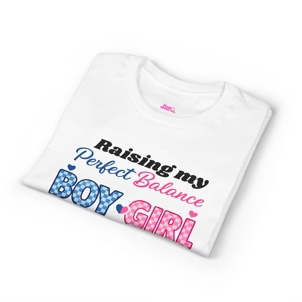 Raising My Perfect Balance Boy & Girl Mom T-Shirt