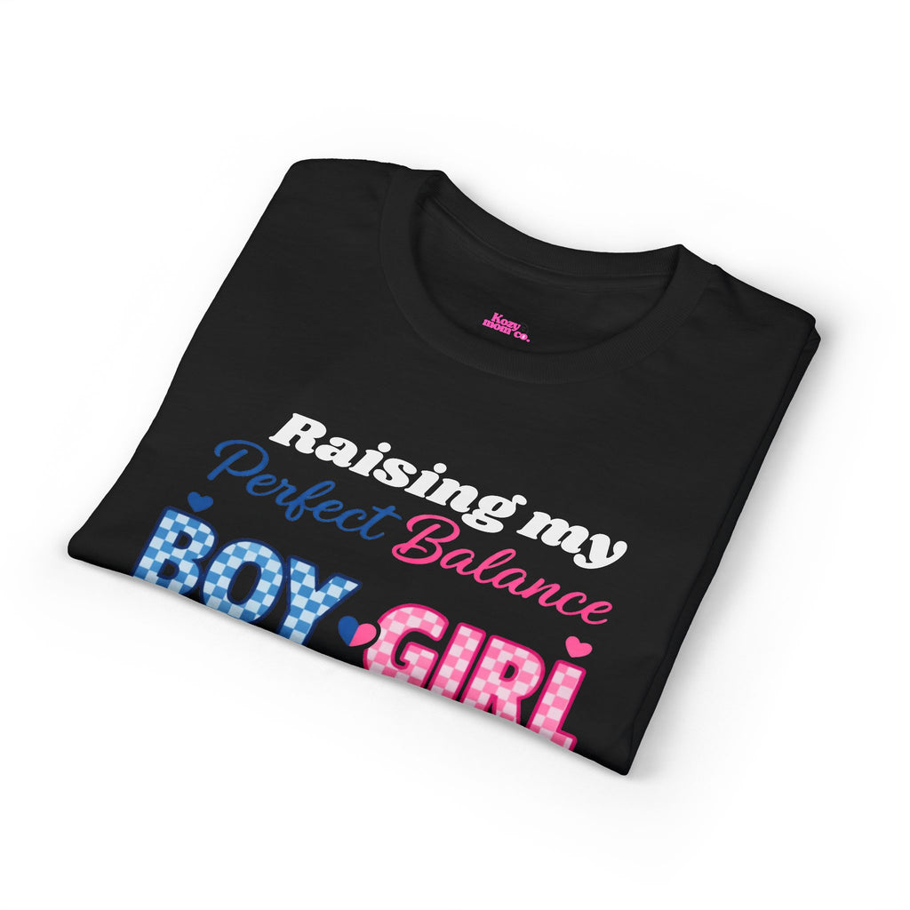 Raising My Perfect Balance Boy & Girl Mom T-Shirt