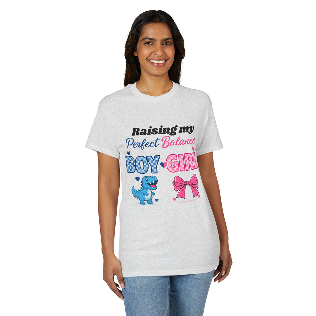 Raising My Perfect Balance Boy & Girl Mom T-Shirt