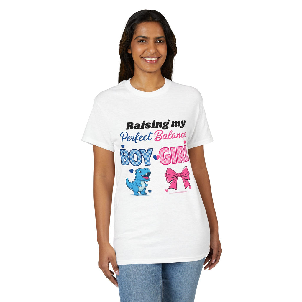 Raising My Perfect Balance Boy & Girl Mom T-Shirt