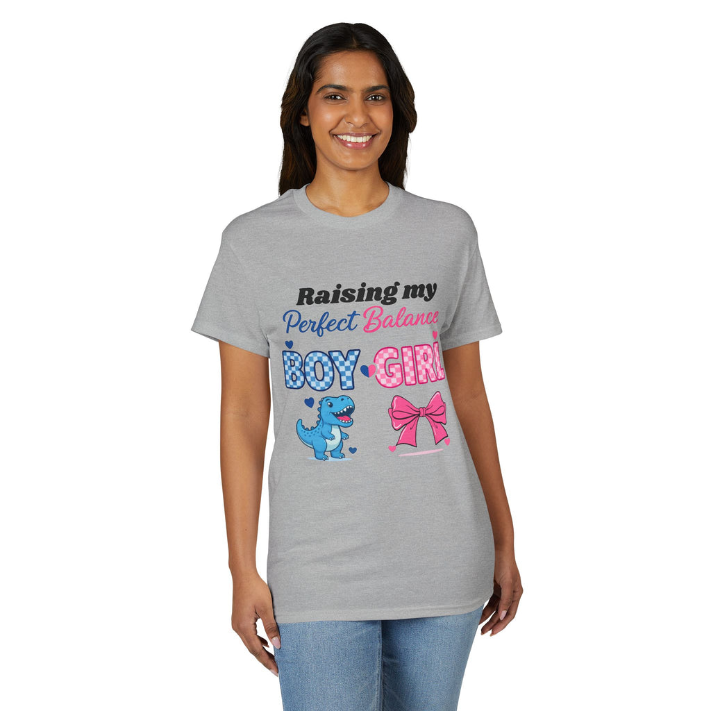 Raising My Perfect Balance Boy & Girl Mom T-Shirt