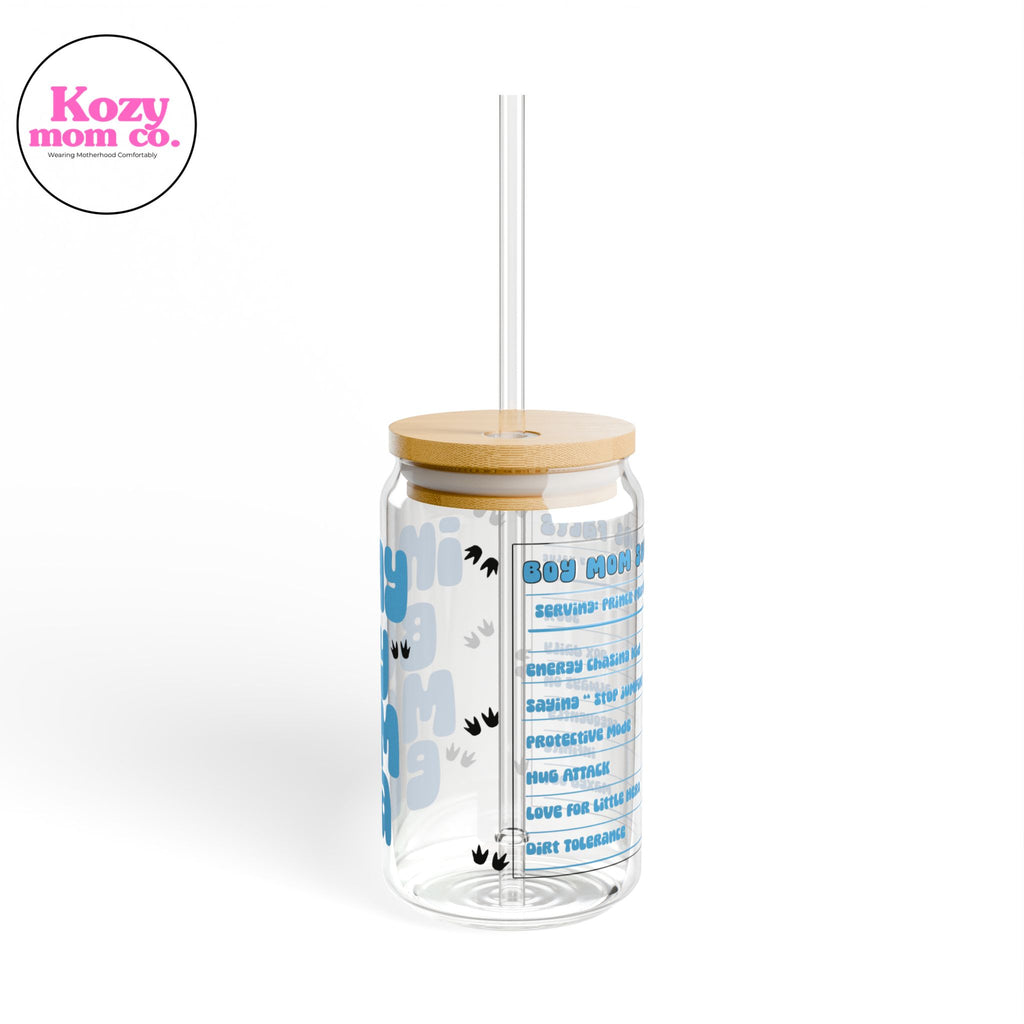 In My Boy Mom Era 16oz Glass Tumbler